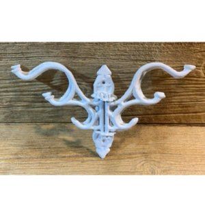 Antique Architectural Salvage Victorian Shabby Chic Cast Iron White Hook